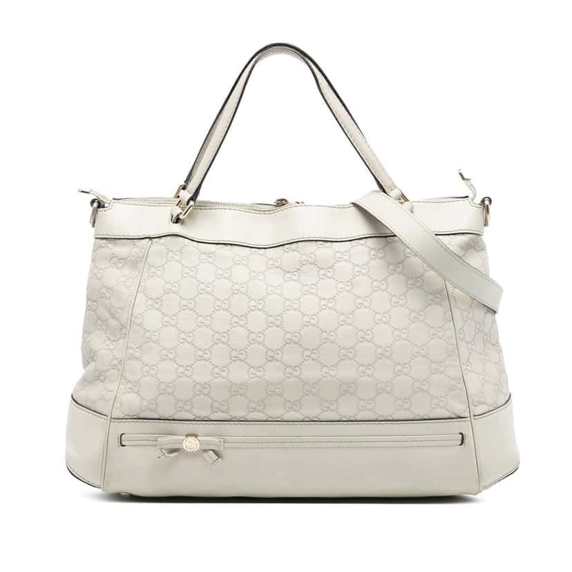 Gucci Guccissima Mayfair Satchel White Leather Good condition - Front View