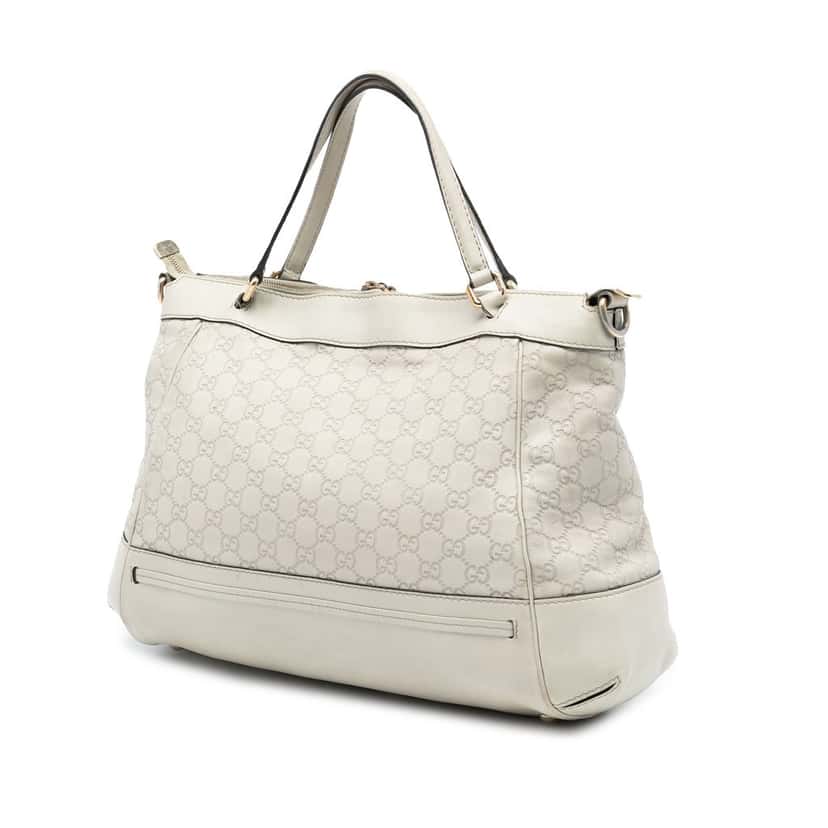 Gucci Guccissima Mayfair Satchel White Leather Good condition - Back View