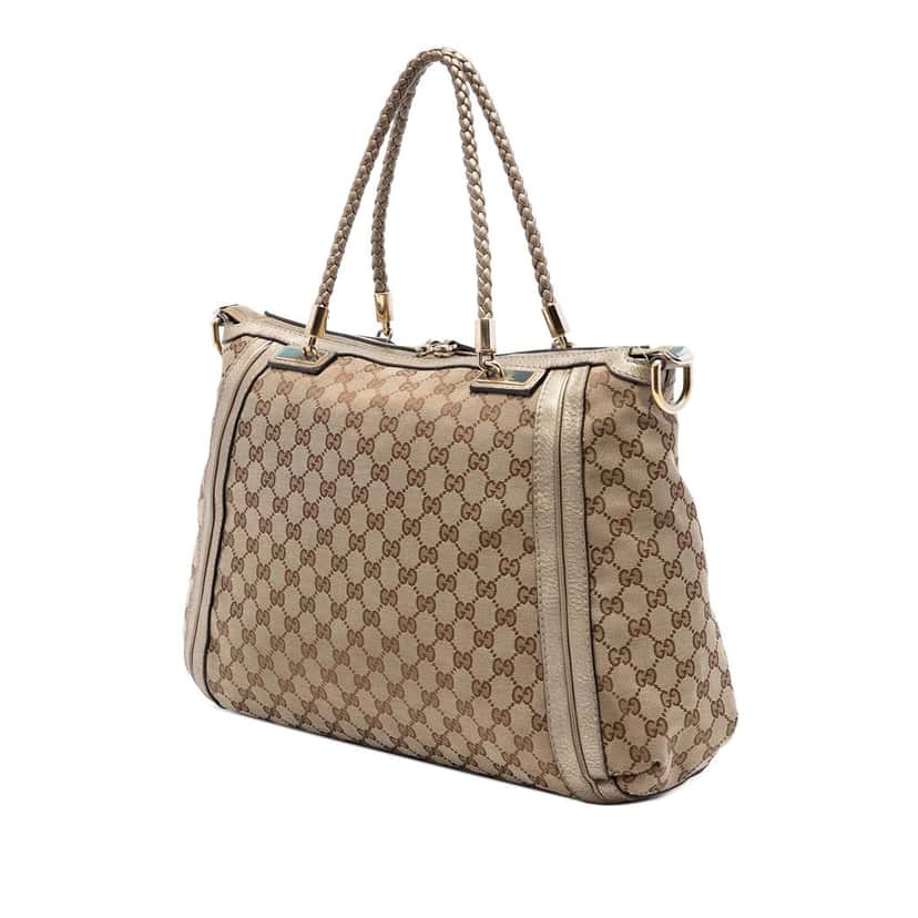 Gucci GG Canvas Bella Convertible Tote Beige Very good condition - Back View