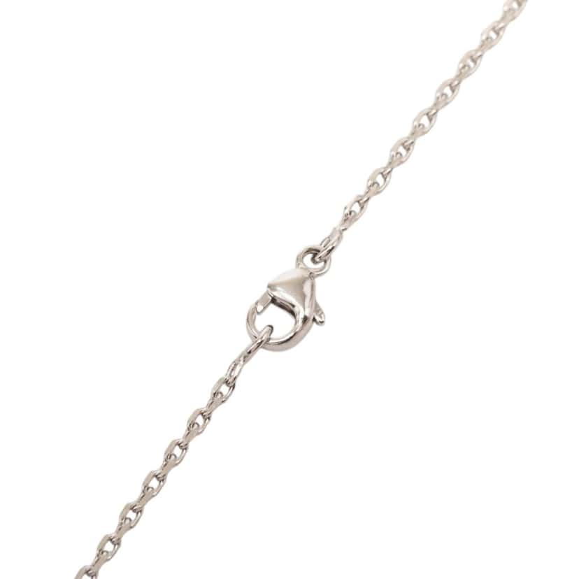 Hermès Palladium Plated and Swift O Kelly Pendant Necklace Silver Metal Very good condition - Inside View
