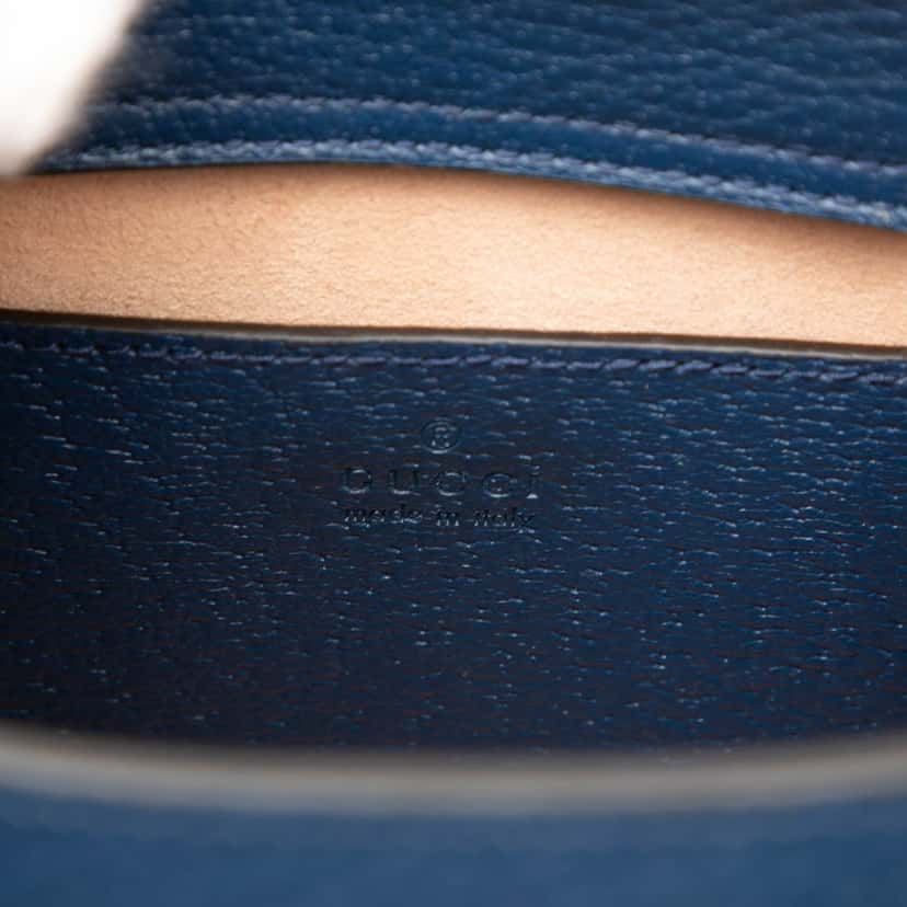Gucci Small Calfskin Bamboo Diana Satchel Blue Leather Very good condition - Box View