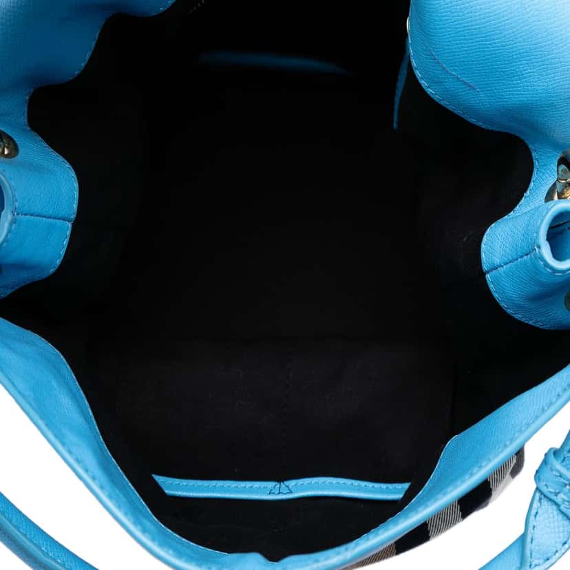 Burberry Medium Mega Check Canvas and Leather Sycamore Hobo Brown Very good condition - Model View