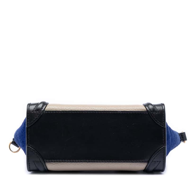 Celine Nano Tricolor Calfskin and Suede Luggage Tote Beige Leather Very good condition - Inside View