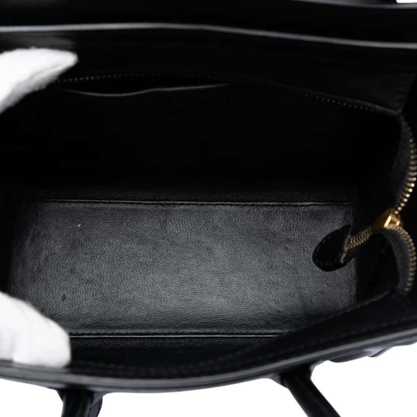 Celine Nano Tricolor Calfskin and Suede Luggage Tote Beige Leather Very good condition - Model View