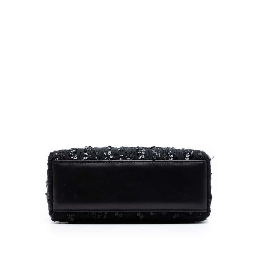 Dior Mini Tweed and Sequin Embellished Lady Dior Black Very good condition - Inside View