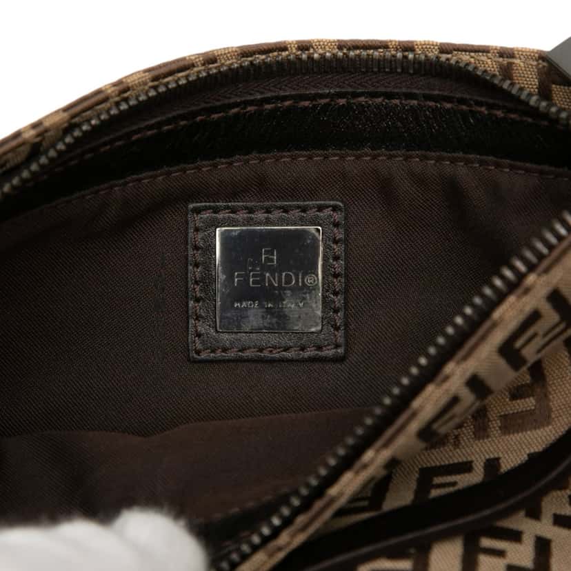 Fendi Zucchino Canvas Pochette Brown Very good condition - Box View