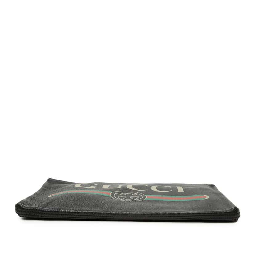 Gucci Leather Logo Clutch Black Leather Very good condition - Inside View