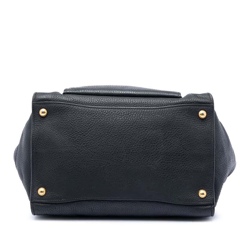 Prada Vitello Daino Front Pocket Open Convertible Tote Black Leather Very good condition - Inside View