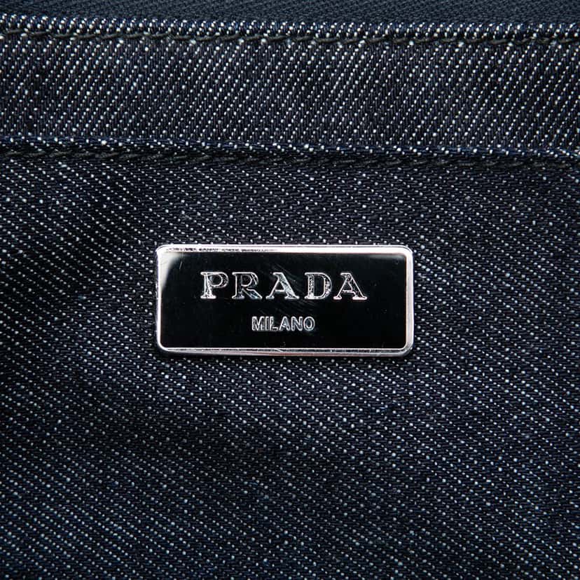 Prada Studded Denim Canapa Logo Satchel Other Very good condition - Box View