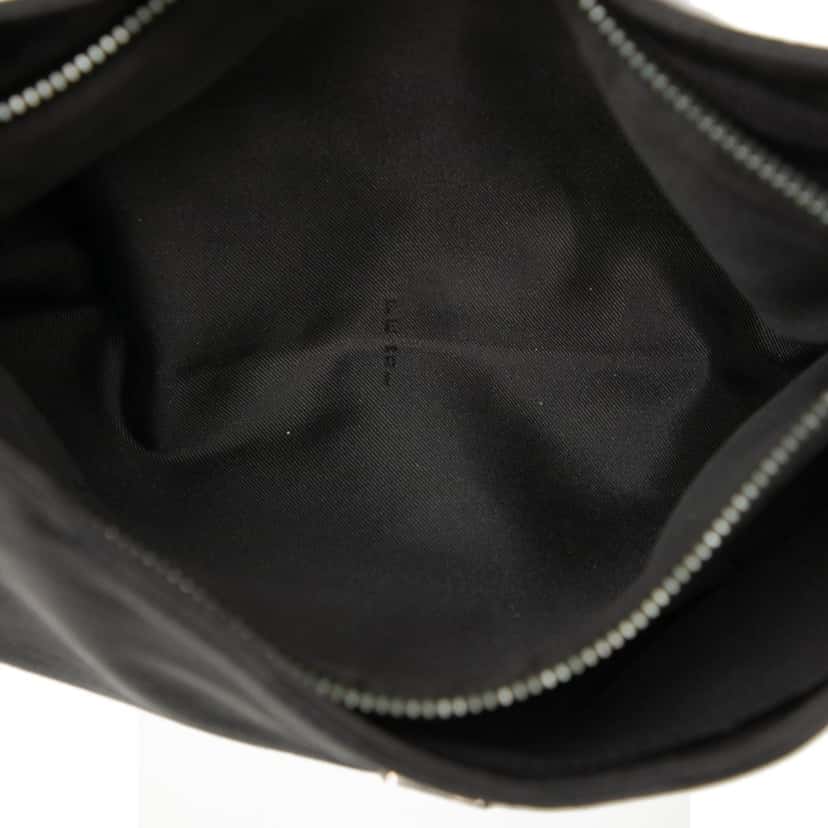 Fendi FF Zebra Print Canvas Shoulder Bag Black Very good condition - Model View