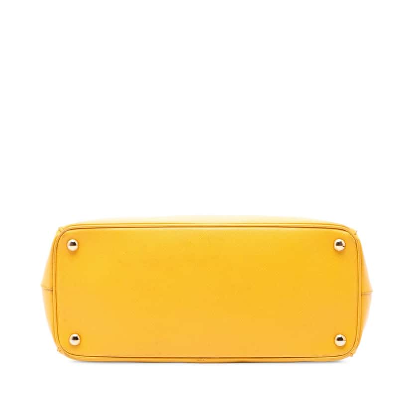 Prada Medium Saffiano Lux Galleria Double Zip Satchel Yellow Leather Very good condition - Inside View