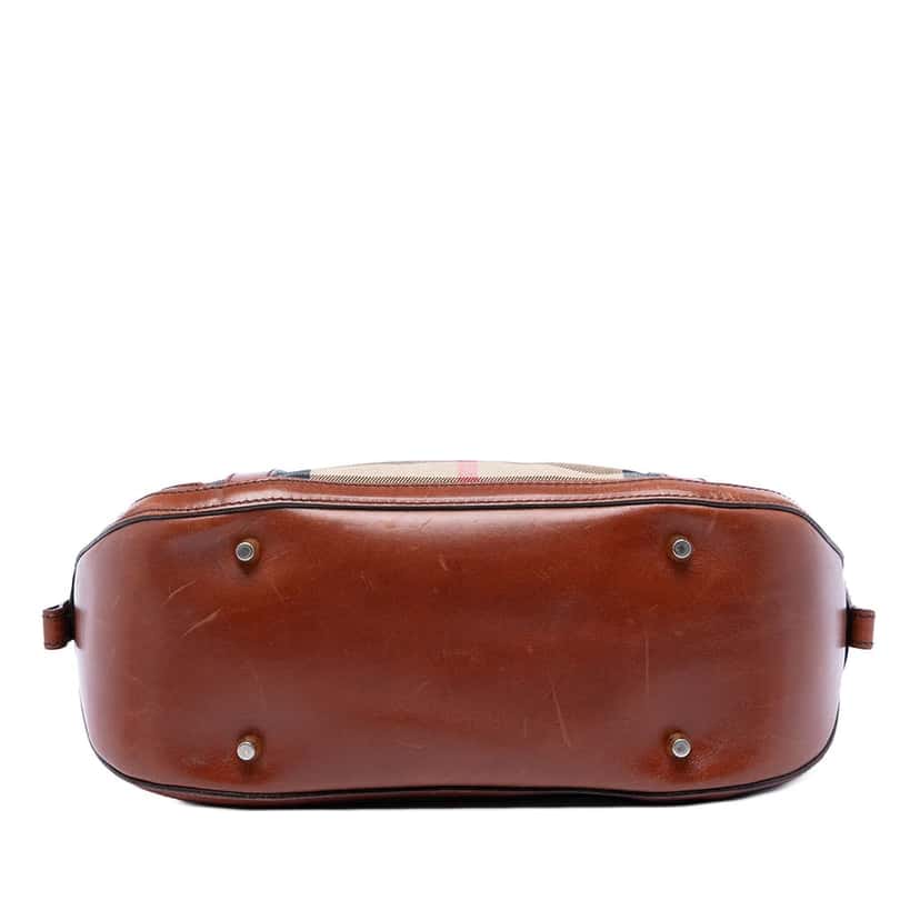 Burberry Small Leather Trimmed House Check Canvas Bridle Orchard Satchel Brown Very good condition - Inside View