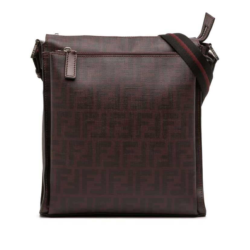 Fendi Zucca Coated Canvas Crossbody Brown Good condition - Front View