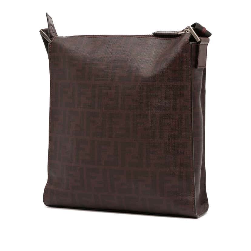 Fendi Zucca Coated Canvas Crossbody Brown Good condition - Back View