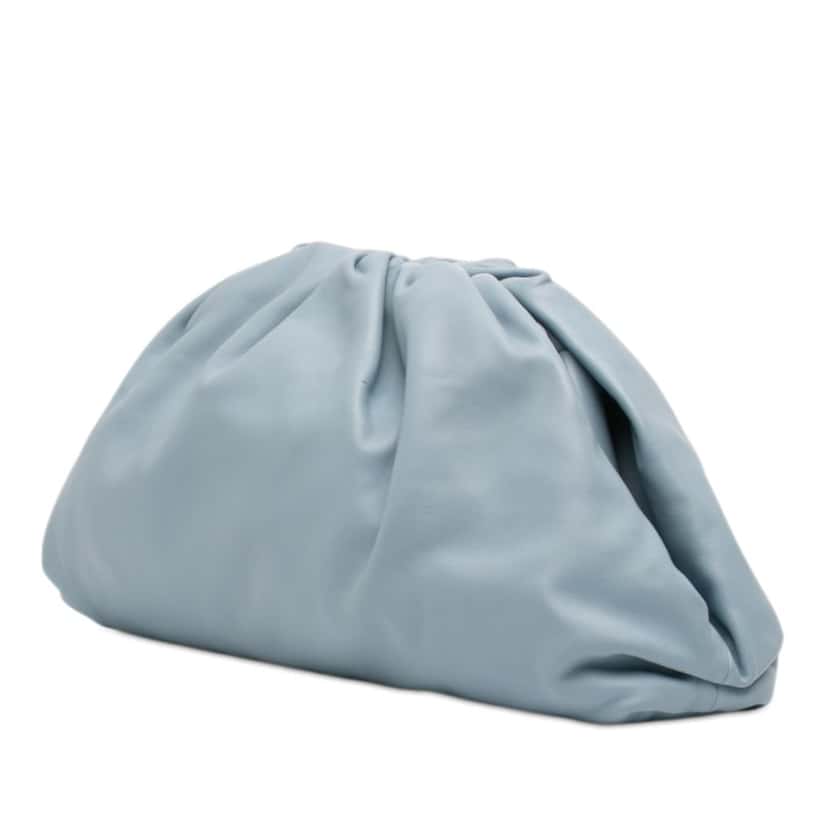 Bottega Veneta Lambskin The Pouch Blue Leather Very good condition - Back View