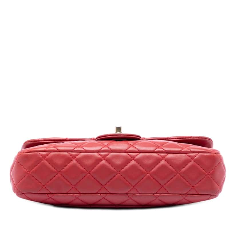 Chanel Medium Classic Lambskin Marine Charms Single Flap Red Leather Very good condition - Inside View