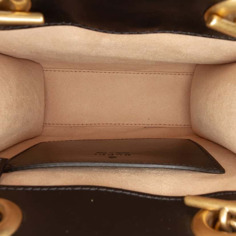 Gucci Mini GG Marmont Matelasse Leather Satchel Black Leather Very good condition - Model View