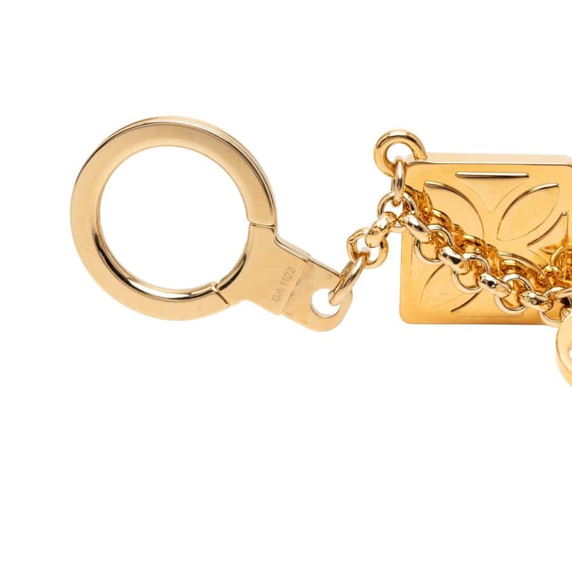 Louis Vuitton Gold Plated Monogram Ice Flower Bag Charm Gold Metal Very good condition - Inside View