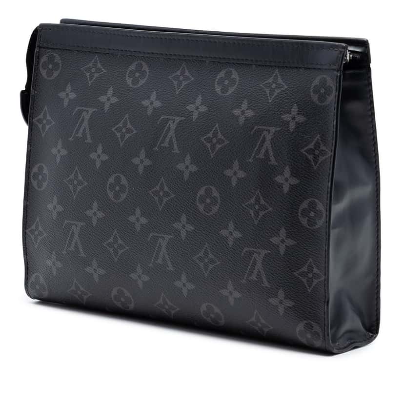 Louis Vuitton Monogram Eclipse Pochette Voyage MM Black Very good condition - Back View