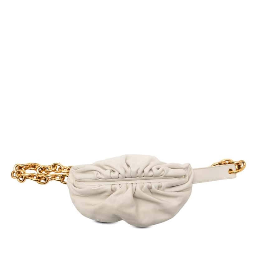 Bottega Veneta Lambskin Belt Chain Pouch White Leather Very good condition - Front View