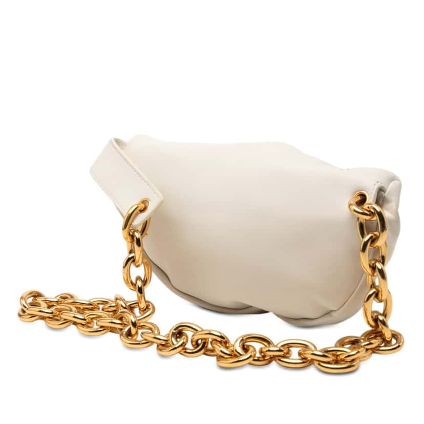 Bottega Veneta Lambskin Belt Chain Pouch White Leather Very good condition - Back View