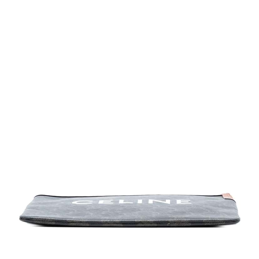 Celine Small Triomphe Coated Canvas Clutch Brown Very good condition - Inside View