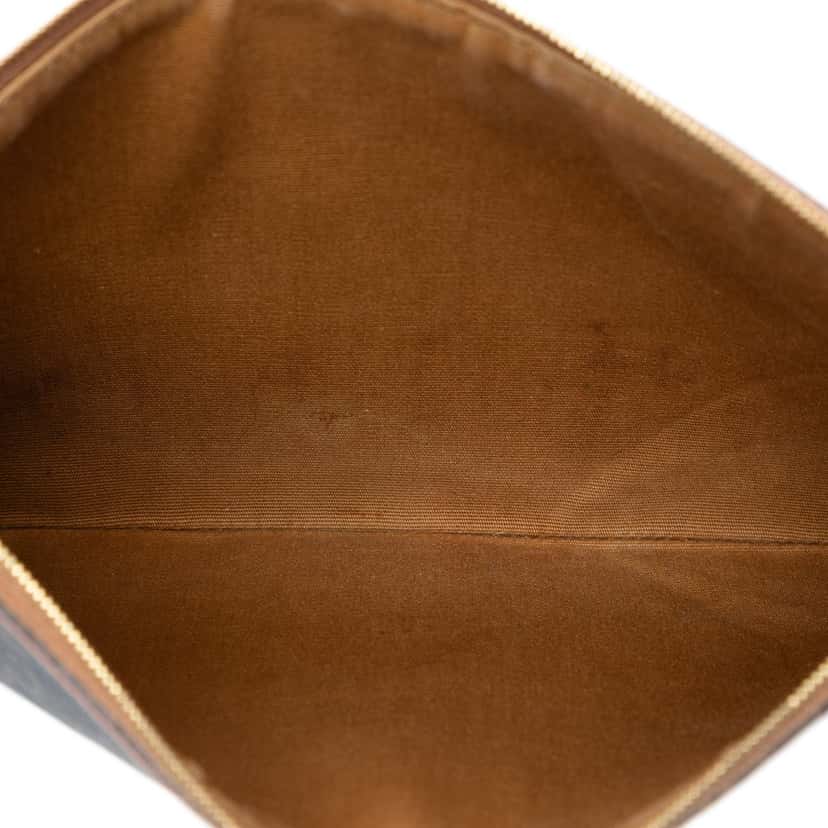 Celine Small Triomphe Coated Canvas Clutch Brown Very good condition - Model View