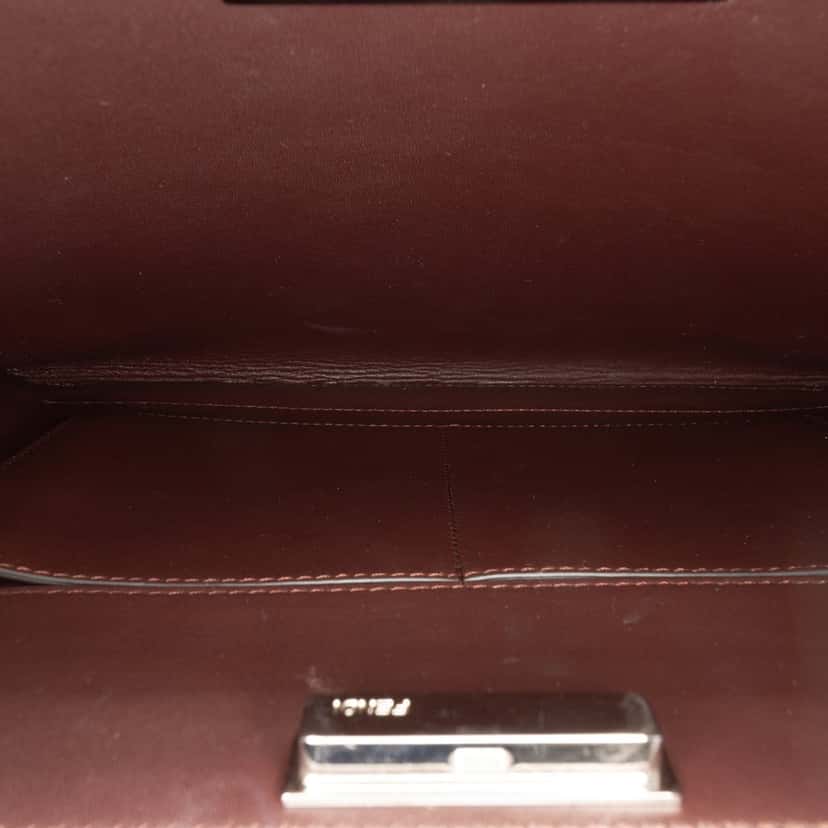 Fendi Leather Peekaboo Clutch Crossbody Red Leather Very good condition - Box View