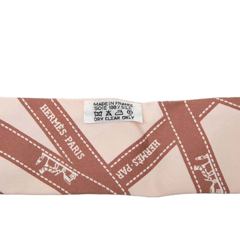 Hermès Bolduc Silk Twilly Scarf Pink Never worn - Box View