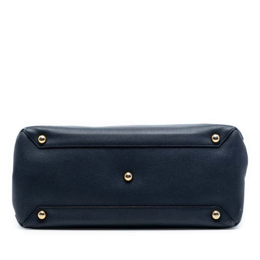Burberry Medium Leather and House Check Banner Satchel Blue Leather Very good condition - Inside View