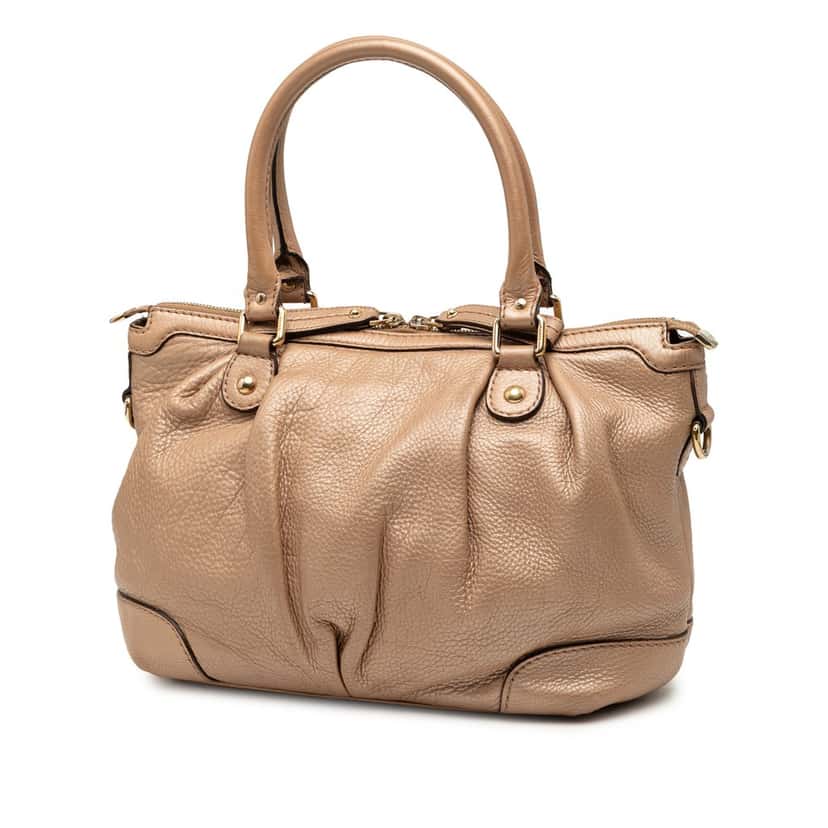 Gucci Calfskin Sukey Satchel Gold Leather Very good condition - Back View