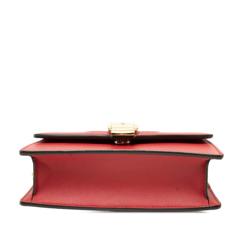 Gucci Super Mini Calfskin Sylvie Chain Crossbody Red Leather Very good condition - Inside View