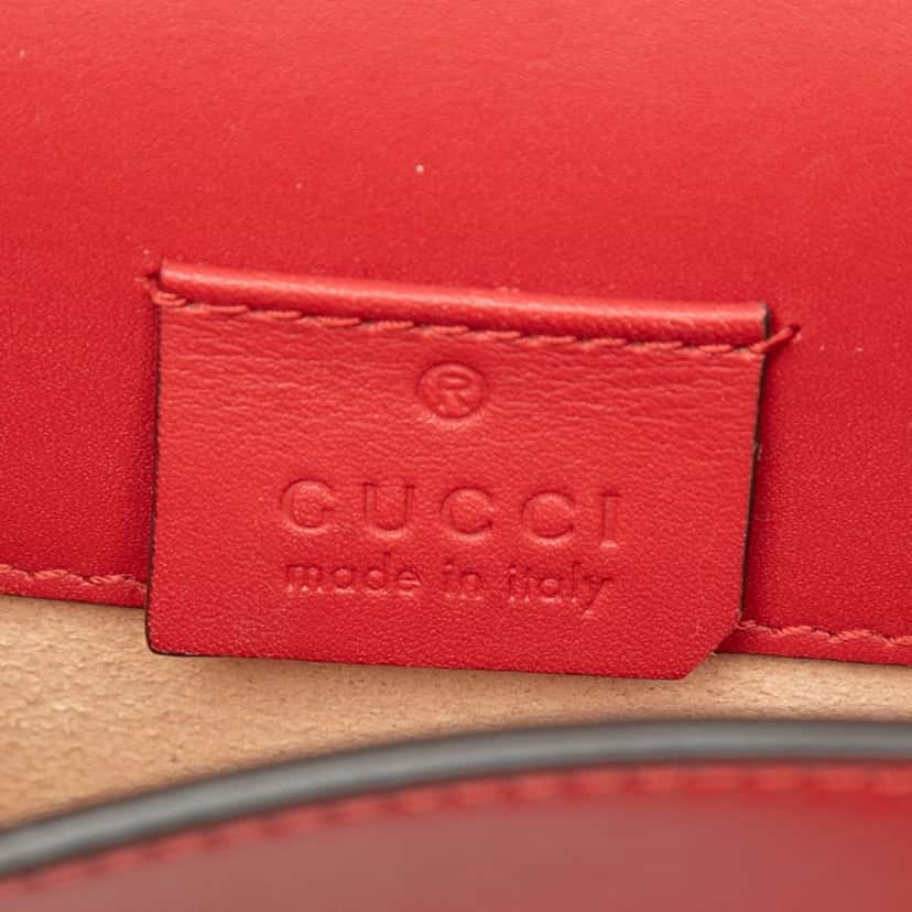 Gucci Super Mini Calfskin Sylvie Chain Crossbody Red Leather Very good condition - Box View