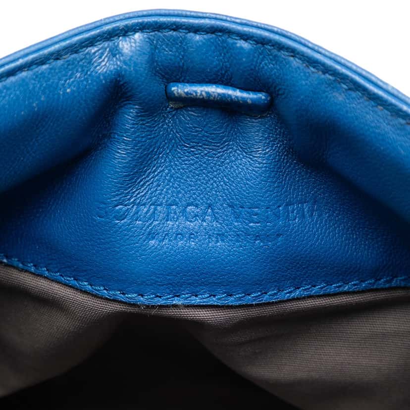 Bottega Veneta Nappa Intrecciato Shoulder Bag Blue Leather Very good condition - Box View