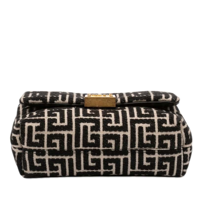 Balmain Mini Monogram Jacquard 1945 Crossbody Black Very good condition - Inside View