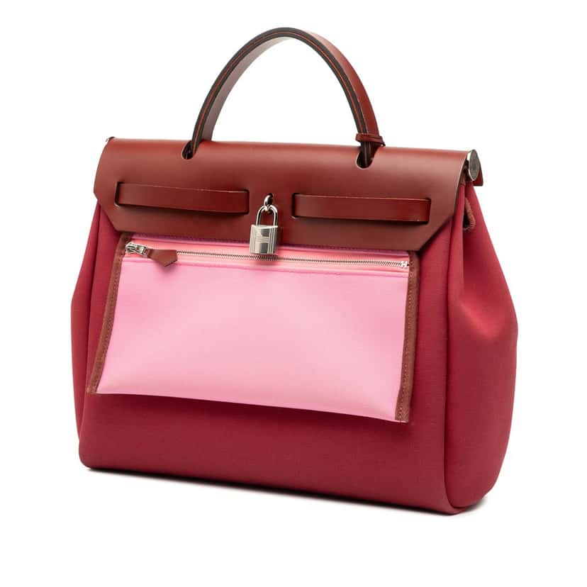 Hermès Toile Herbag Zip Retourne Verso 31 Red Very good condition - Back View