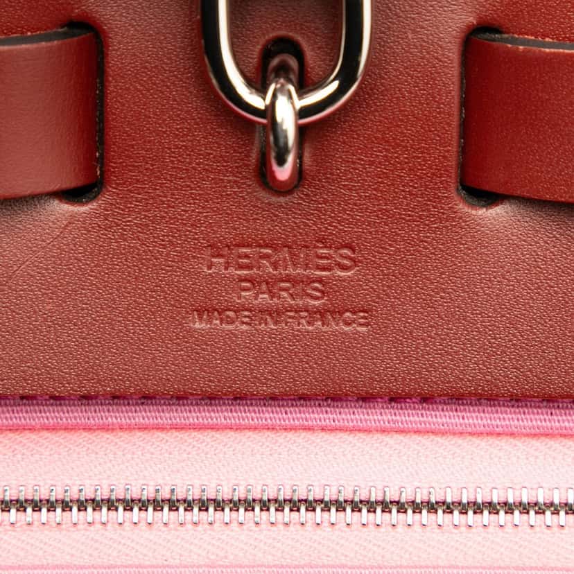 Hermès Toile Herbag Zip Retourne Verso 31 Red Very good condition - Box View