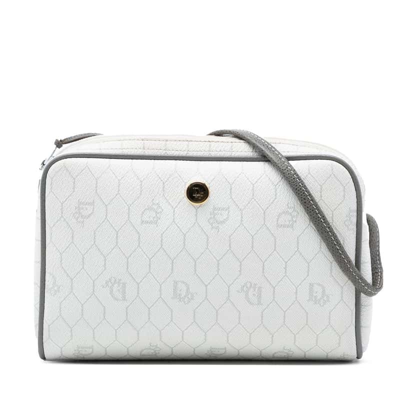 Dior Honeycomb Coated Canvas Crossbody White Very good condition - Front View