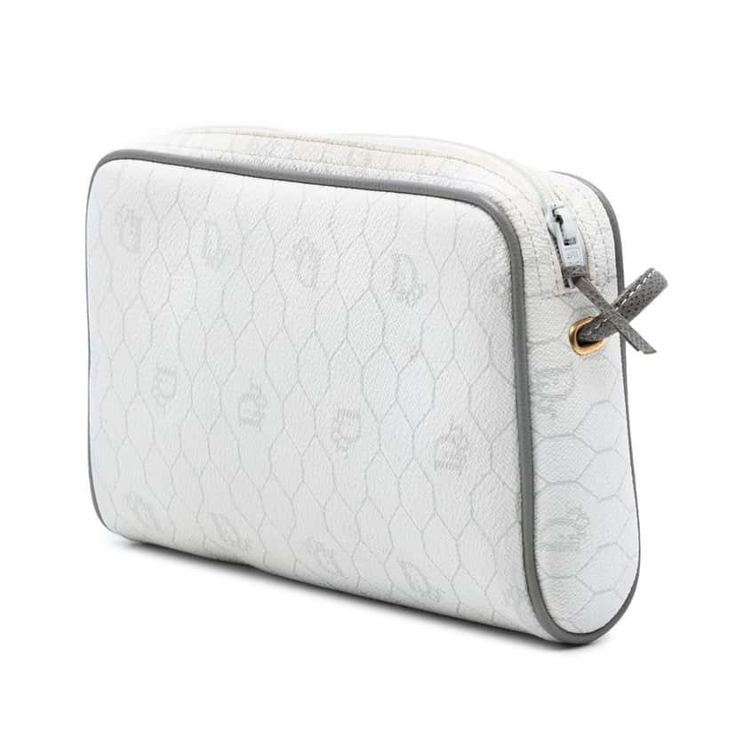Dior Honeycomb Coated Canvas Crossbody White Very good condition - Back View