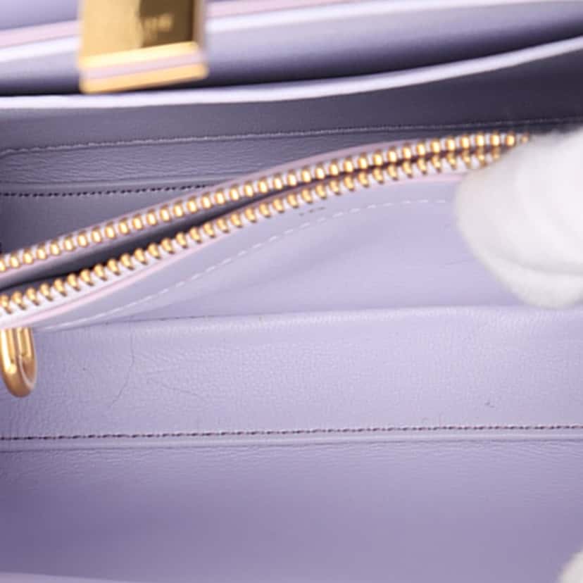 Celine Mini Smooth Calfskin 16 Top Handle Bag Purple Leather Very good condition - Model View