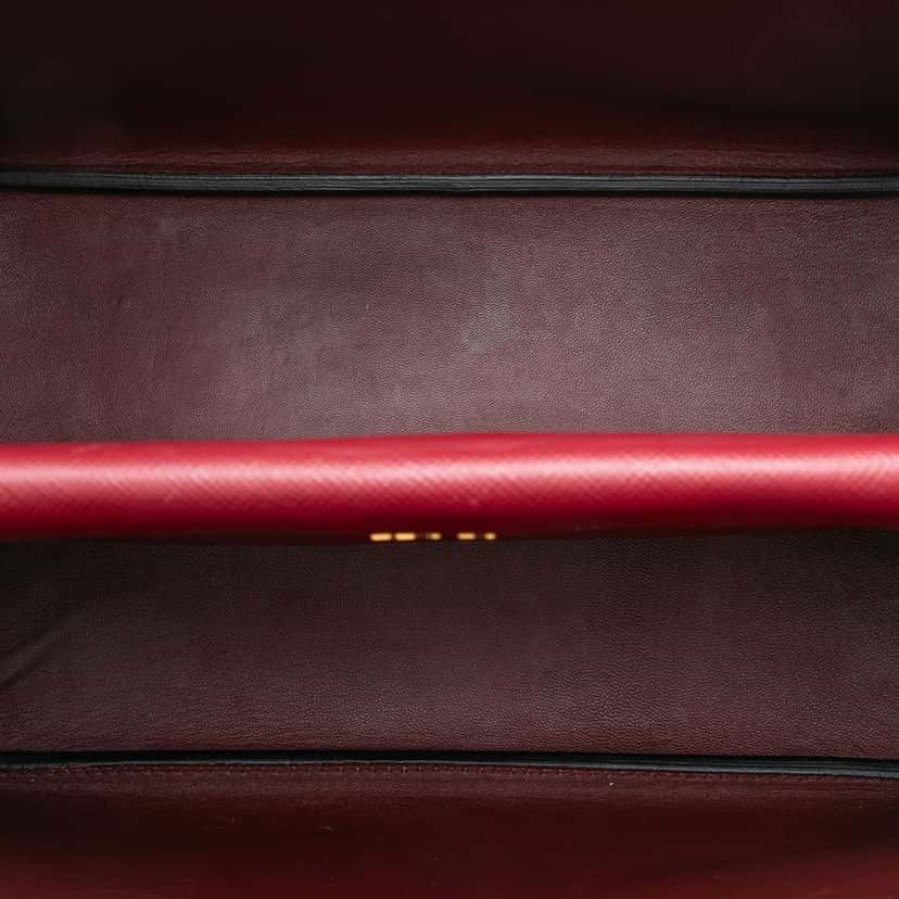 Prada Medium Saffiano Cuir Double Satchel Red Leather Very good condition - Model View