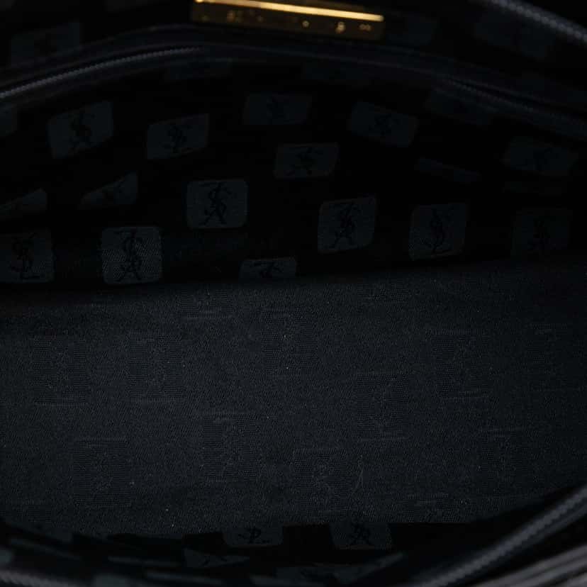 Saint Laurent Croc Embossed Leather Shoulder Bag Black Leather Very good condition - Model View