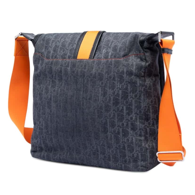 Dior Diorissimo Denim Flight Messenger Bag Blue Very good condition - Back View