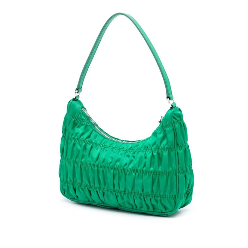 Prada Tessuto Gaufre Re Edition Shoulder Bag Green Very good condition - Back View