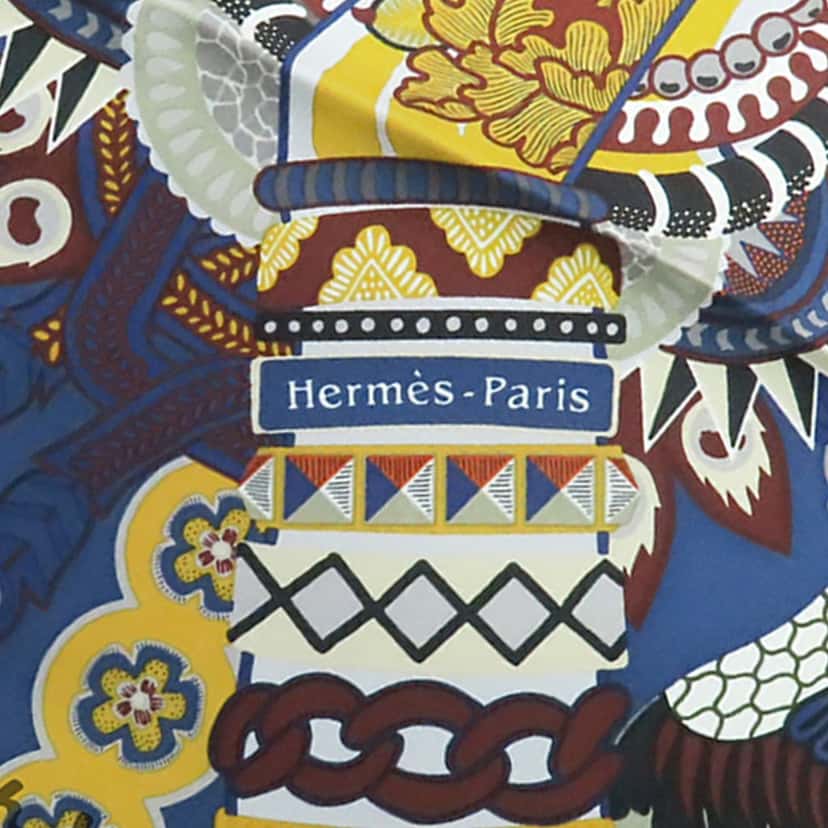 Hermès Duo Cosmique Silk Scarf 90 Blue Very good condition - Box View