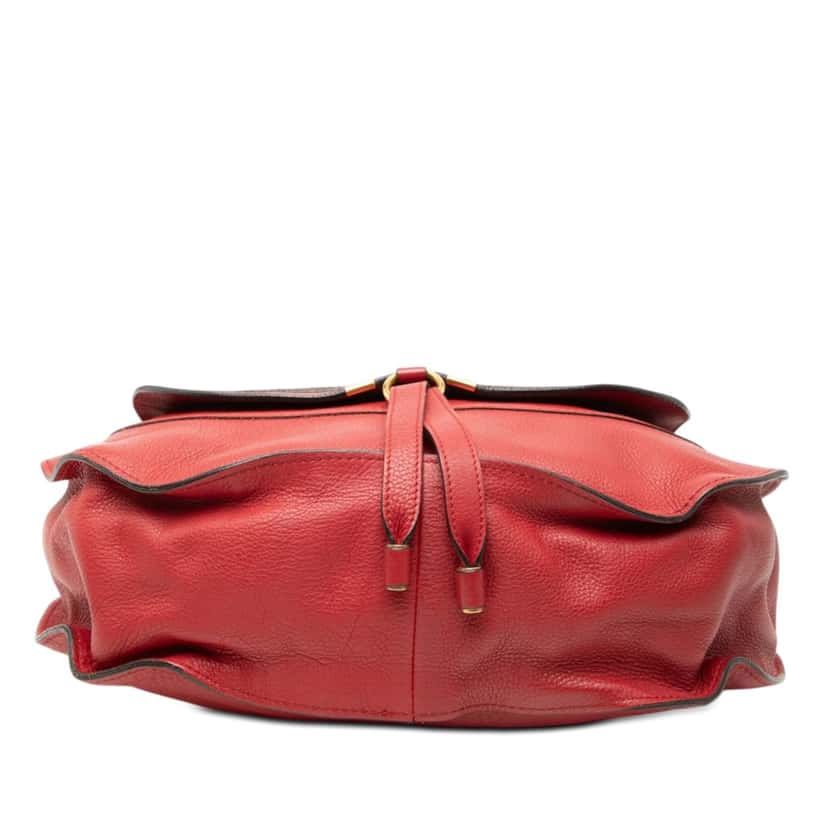 Chloé Large Pebbled Calfskin Marcie Hobo Red Leather Very good condition - Inside View