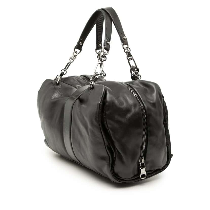Loewe Leather Laura 33 Handbag Black Leather Very good condition - Back View