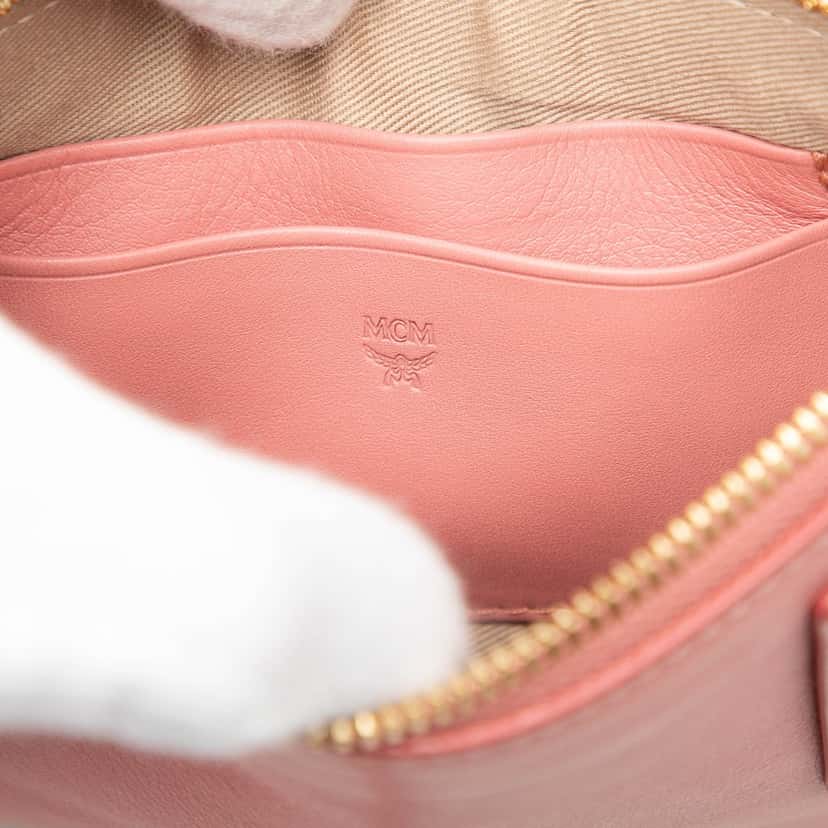 MCM Leather Cassette Tape Crossbody Pink Leather Very good condition - Box View