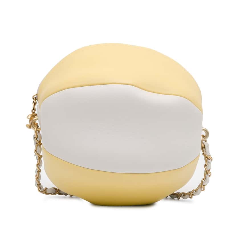 Chanel Calfskin Coco Beach Ball Bag Yellow Leather Very good condition - Inside View