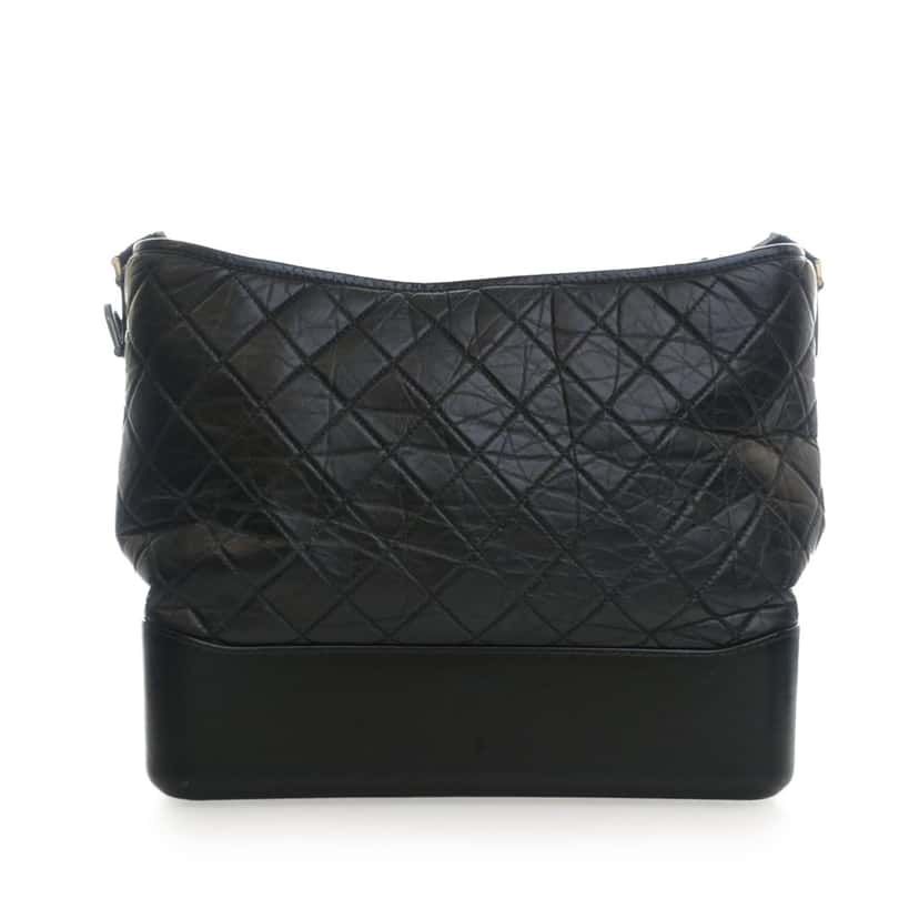 Chanel Large Aged Calfskin Gabrielle Crossbody Black Leather Very good condition - Model View